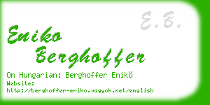 eniko berghoffer business card